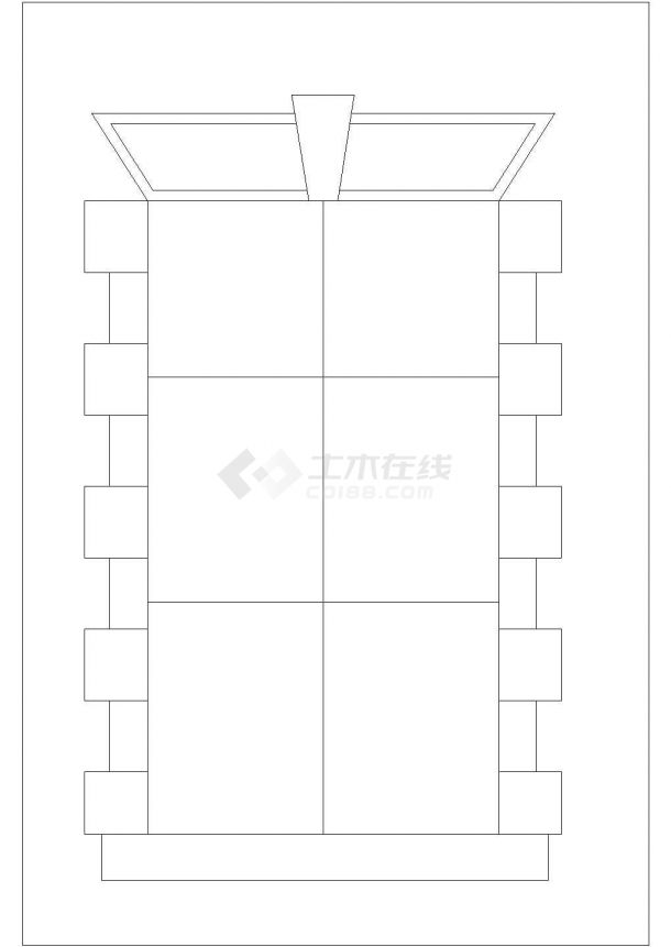 壁神构件窗套中的四方窗套总建筑设计CAD详图-图二