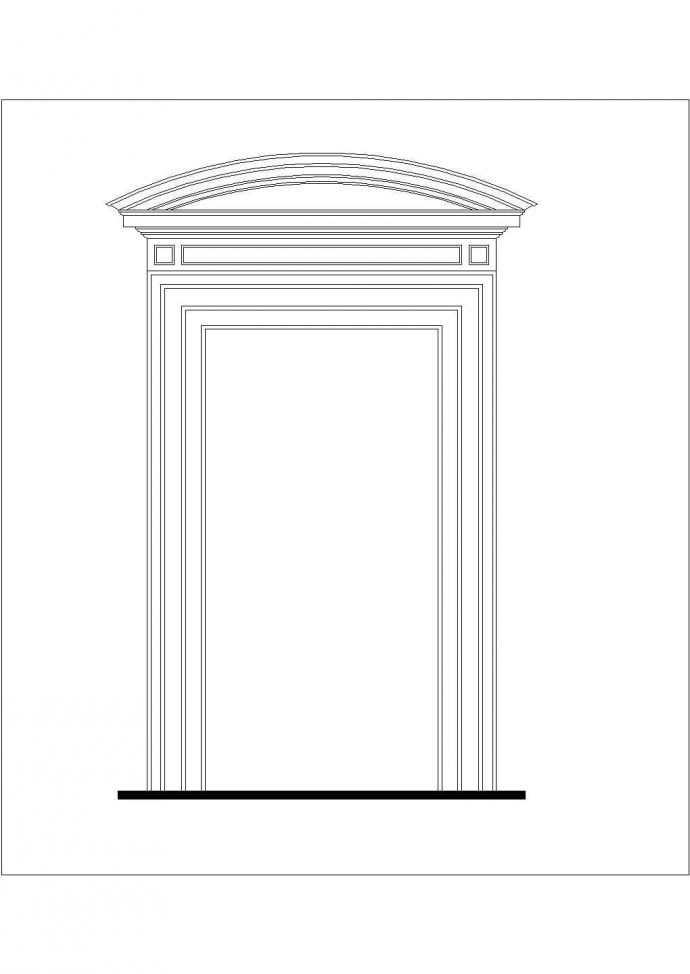 壁神构件四方门套系列总建筑设计CAD详图_图1