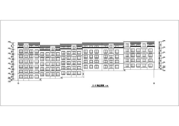 江阴市某小区5800平米7层框混结构组合式住宅楼平立剖面设计CAD图纸-图一