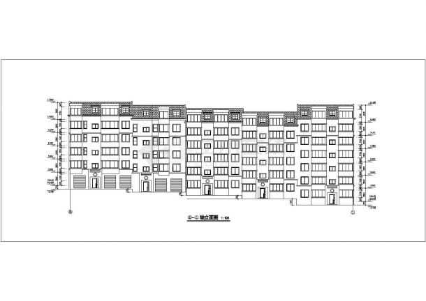 江阴市某小区5800平米7层框混结构组合式住宅楼平立剖面设计CAD图纸-图二
