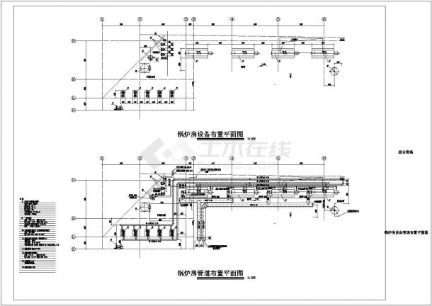 某地中型综合商场冷热源机房系统设计施工cad图-图二