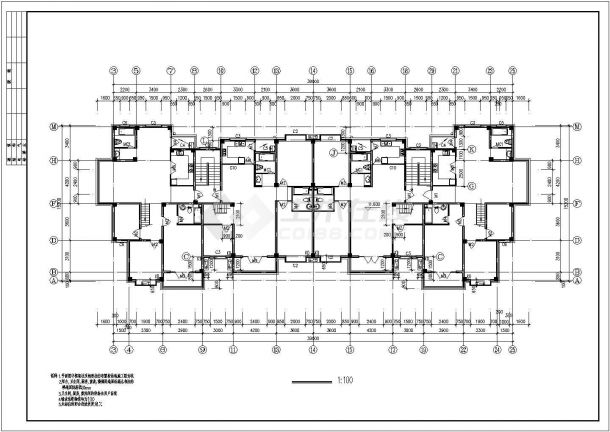 2900平米6层砖混结构民居住宅楼建筑设计CAD图纸（含阁楼层）-图一