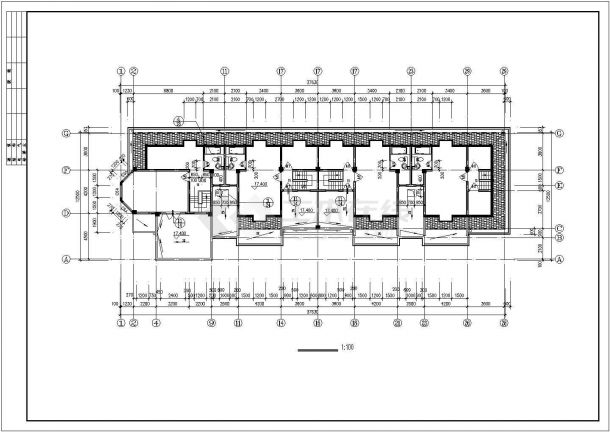 3000平米左右7层砖混结构住宅楼全套建筑设计CAD图纸（含阁楼层）-图一