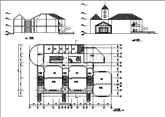 崇明岛某幼儿园2层教学楼建筑设计施工cad图纸-图一