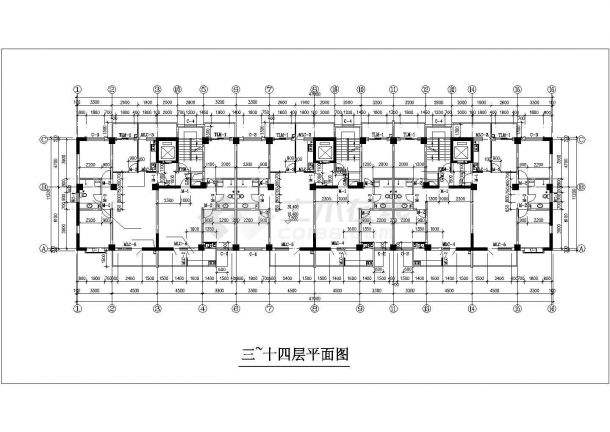 1.2万平米14层框剪结构商住楼建筑设计CAD图纸（1-2层商用/含地下层）-图一