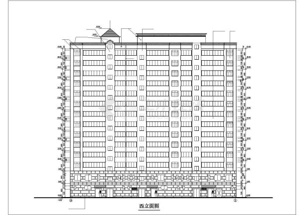 1.2万平米14层框剪结构商住楼建筑设计CAD图纸（1-2层商用/含地下层）-图二