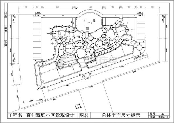 珲春市百佳豪庭小区景观设计CAD套图-图二