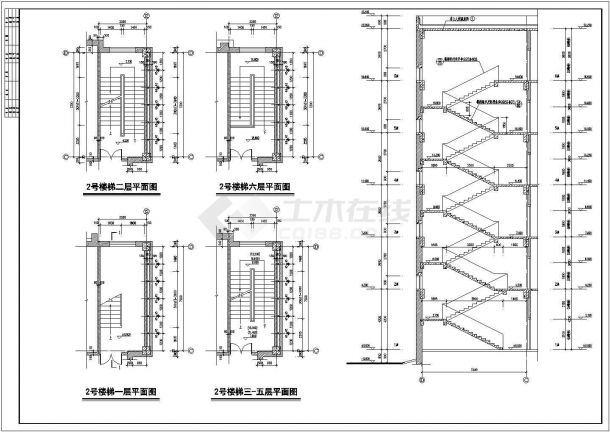 某六层框架结构研发大楼设计CAD全套建筑施工图纸-图二