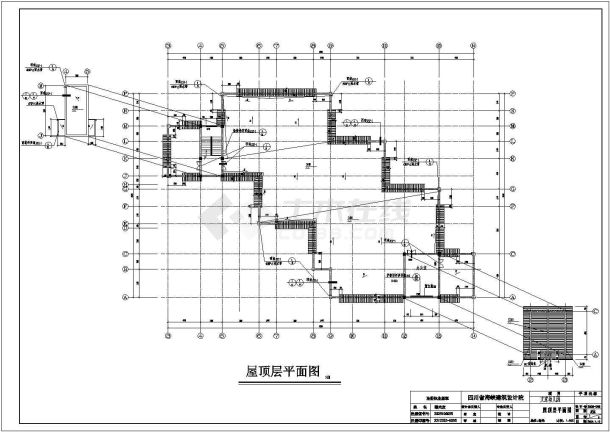 江苏省某城市三层幼儿园建筑施工cad图纸-图一