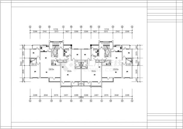 典型建筑面积110至120平米的户型住宅设计cad建筑平面方案图-图二