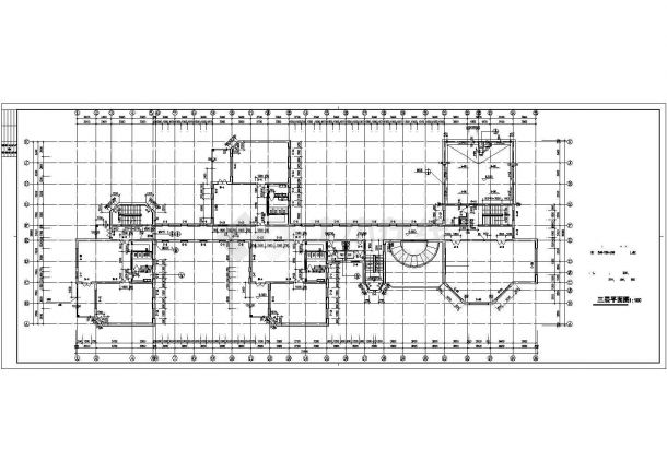 经典三层框架结构幼儿园教学楼设计cad全套建筑施工图（含设计说明，14张图）-图一