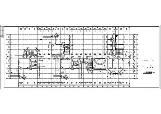 经典三层框架结构幼儿园教学楼设计cad全套建筑施工图（含设计说明，14张图）-图二