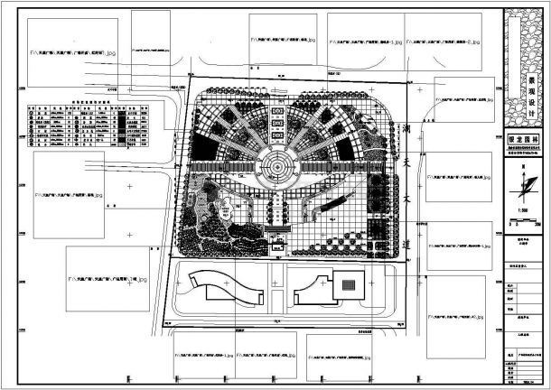 某大型城市广场景观规划设计cad总平面施工图-图一