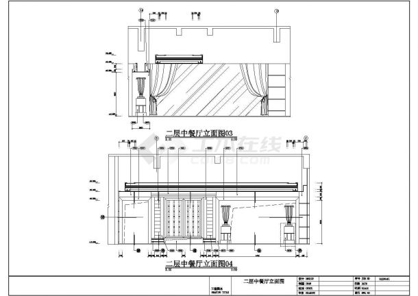 某1000平米中餐厅CAD室内设计装饰竣工图（含施工说明和效果图）-图一