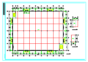 两层框架钢屋面厂房结构cad设计施工图-图二