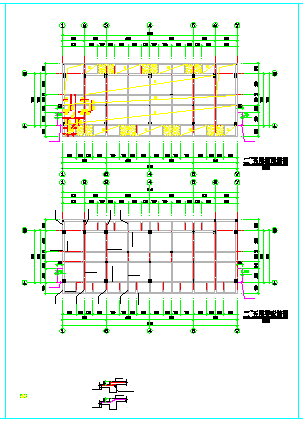 某五层框架结构宿舍楼结构cad设计图纸-图二