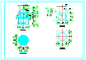 某仿古建筑圆亭结构CAD设计施工图-图二
