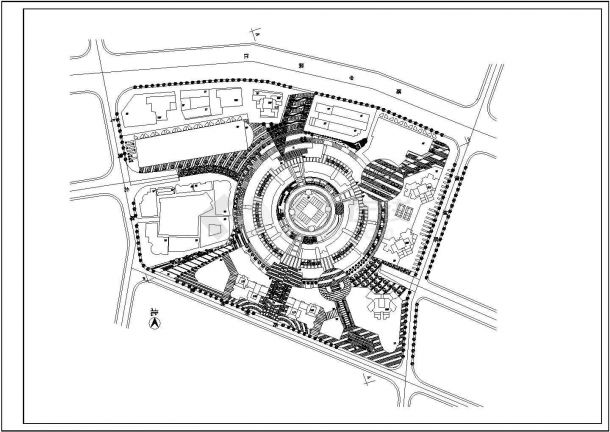 某城市休闲广场景观规划设计cad施工总图-图一