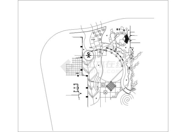 某休闲广场内特色艺术性喷泉设计cad施工详图（英文标注）-图二