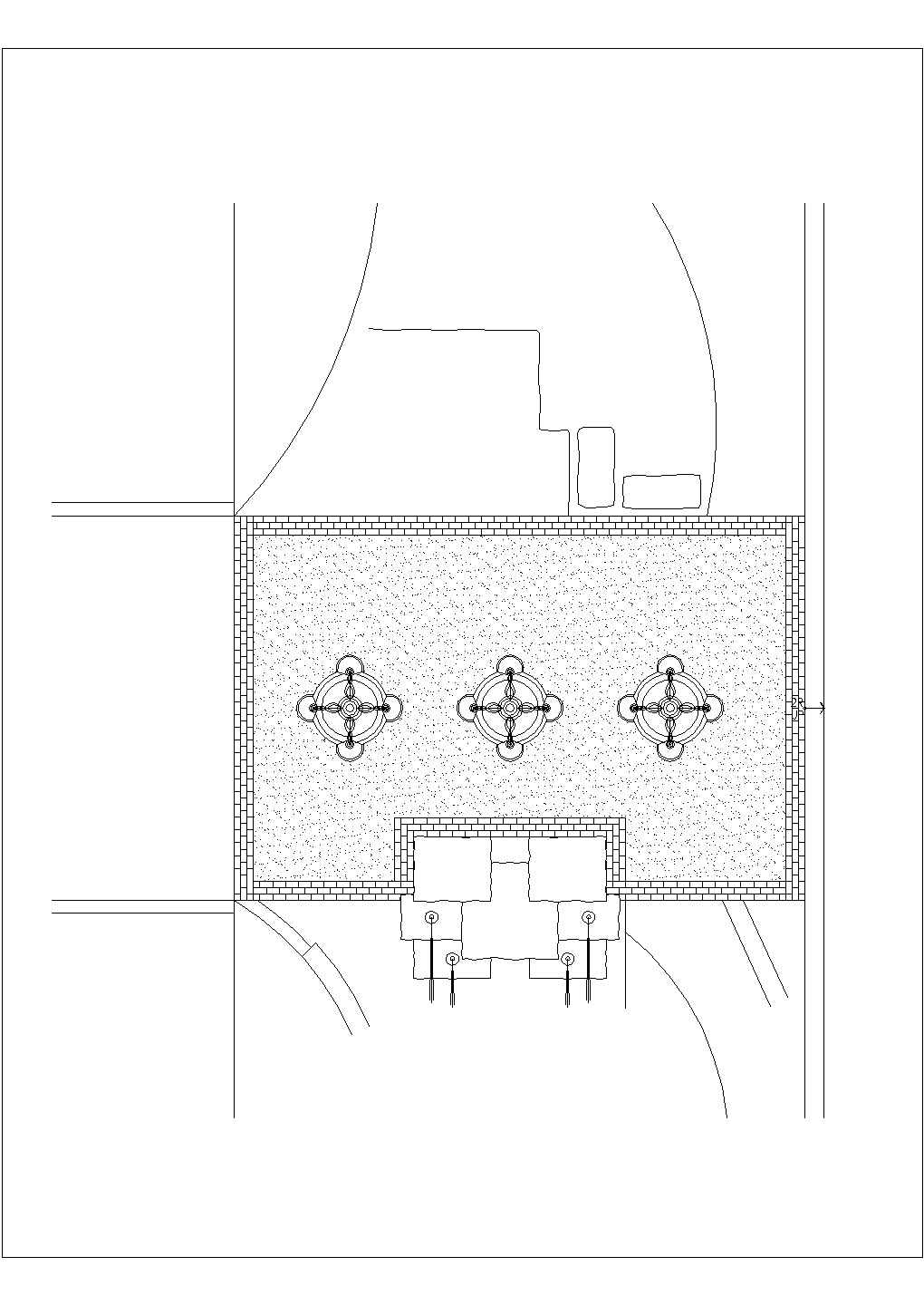 某城市休闲广场内方形特色喷泉设计cad施工详图