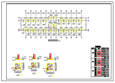 全套三层教学楼框架结构cad设计施工图_图1