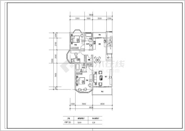 典型建筑面积100至180平方米的户型住宅设计cad建筑平面方案图（含41种方案设计）-图二