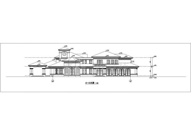 广州市某度假村1800平米2层框架结构休闲会所平立剖面设计CAD图纸-图二
