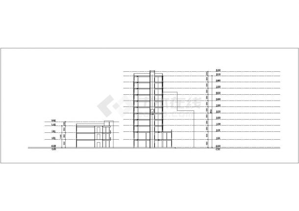 8100平米11层框剪结构商务中心平立面设计CAD图纸-图一