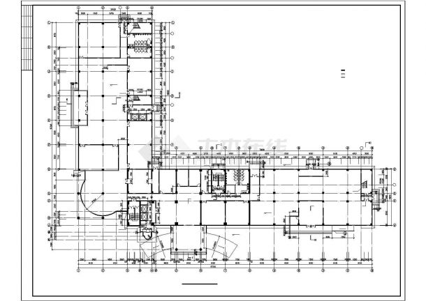 上海某地17层L型办公楼建筑规划CAD参考图-图二
