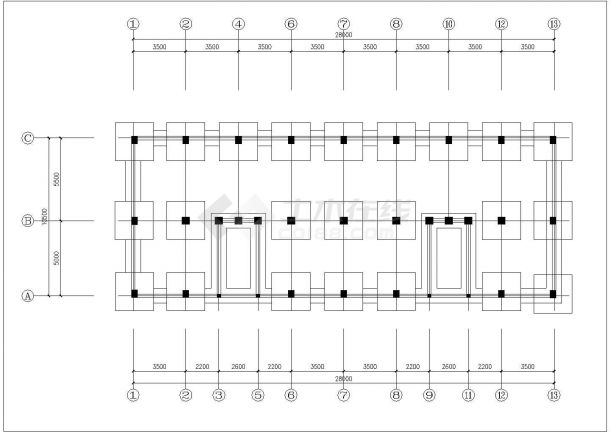 2000平米左右7层砖混结构商住楼建筑设计CAD图纸（底层商用/含阁楼）-图二