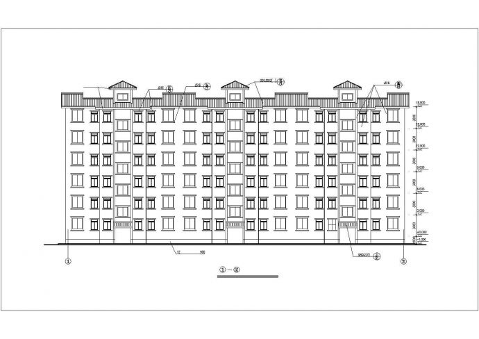 慈溪市某社区2400平米6层砖混结构住宅楼全套建筑设计CAD图纸_图1