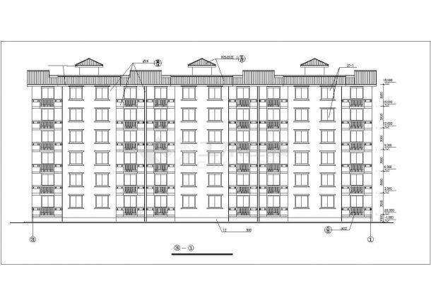 慈溪市某社区2400平米6层砖混结构住宅楼全套建筑设计CAD图纸-图二