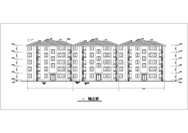 无锡市某小区8500平米五层框架结构住宅楼平立面设计CAD图纸-图二