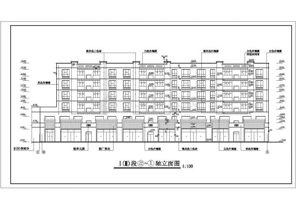 7300平米6层框架结构商住楼全套建筑设计CAD图纸（1-2层商业）-图一