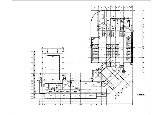 某商业街4500平米3层框架结构商业中心平面设计CAD图纸（含地下室）_图1