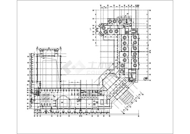 某商业街4500平米3层框架结构商业中心平面设计CAD图纸（含地下室）-图二