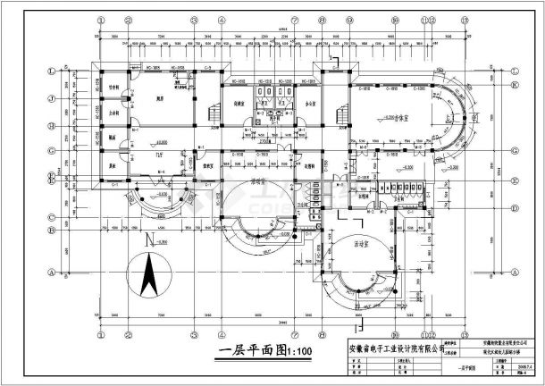 寿县某地三层幼儿园建筑设计施工图（含设计说明）-图二