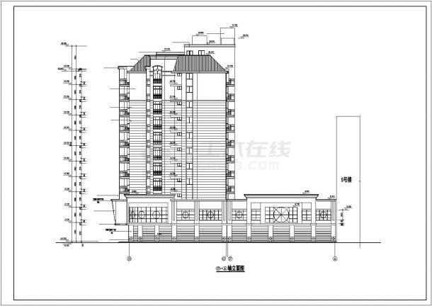 1.1万平米12层框架结构住宅楼建筑设计CAD图纸（含机房层/底层商用）-图二