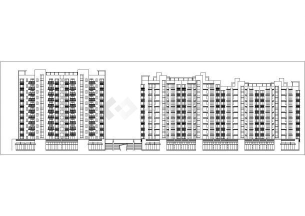 12层临街组合式框架结构商住楼平立剖面设计CAD图纸（底层商用）-图一