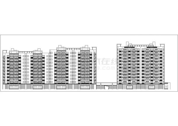 12层临街组合式框架结构商住楼平立剖面设计CAD图纸（底层商用）-图二