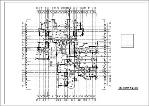 芜湖市某小区两栋28层框剪结构住宅楼全套平面设计CAD图纸-图一