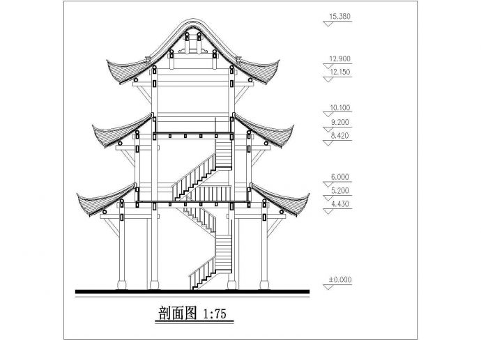 重庆某地宝轮寺保护修复规划与设计全套cad图纸_图1
