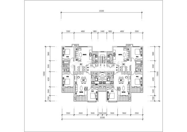 常熟市世纪家园90平米高层户型装修设计CAD图纸-图二