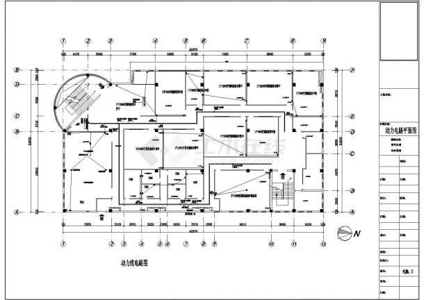 郑州某100㎡多层框架结构学校教学楼水电全套施工CAD图-图一