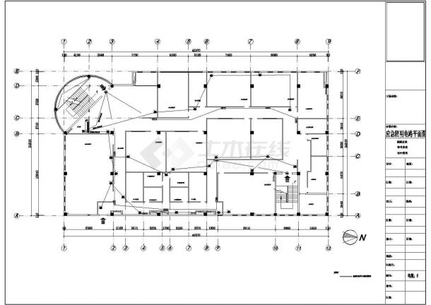 郑州某100㎡多层框架结构学校教学楼水电全套施工CAD图-图二