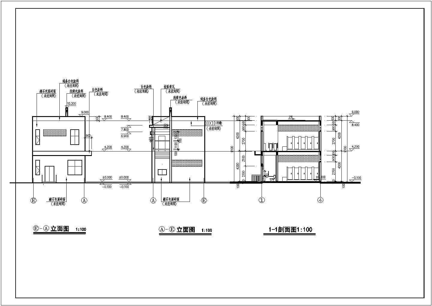 2层130平米公厕建筑全套设计施工图【平立剖 门窗大样 设计说明）