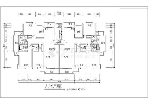 东江家园303室装修设计6种方案-大于140平米的户型CAD图纸-图一