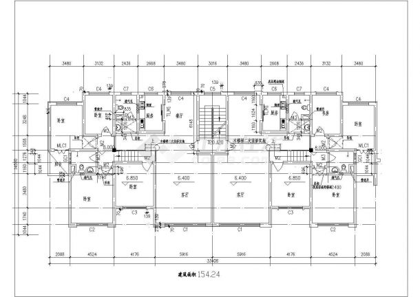 东江家园303室装修设计6种方案-大于140平米的户型CAD图纸-图二