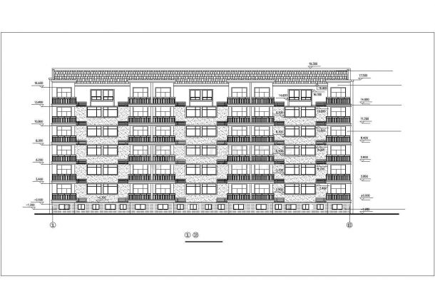 3200平米6层砖混结构住宅楼全套平立剖面设计CAD图纸（含架空层）-图二