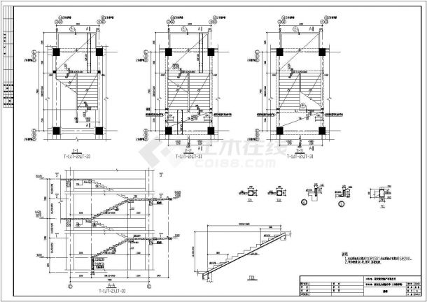 西安某大学多层框架结构教学楼设计cad详细结构施工图-图一